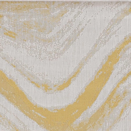 Homeroots 94 x 130 in. Ivory or Gold Polypropylene Rug 375235